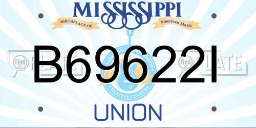 B69622I Mississippi License Plate