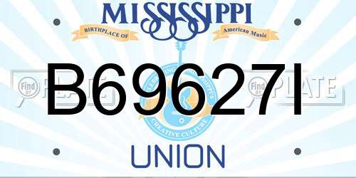B69627I Mississippi License Plate