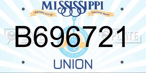 B696721 Mississippi License Plate