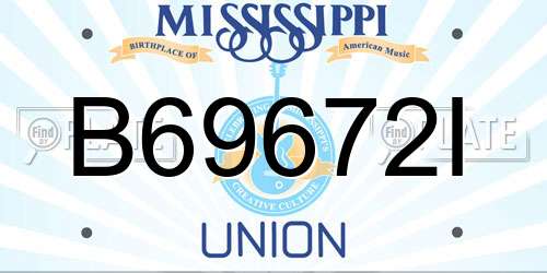 B69672I Mississippi License Plate