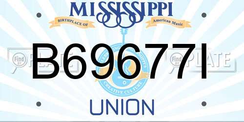 B69677I Mississippi License Plate