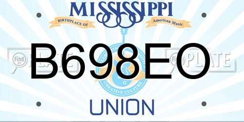 B698EO Mississippi License Plate