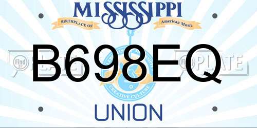 B698EQ Mississippi License Plate