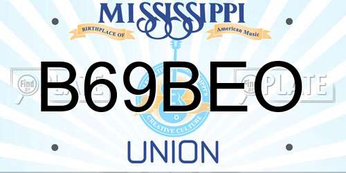 B69BEO Mississippi License Plate