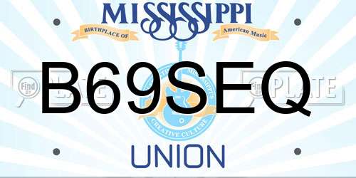 B69SEQ Mississippi License Plate