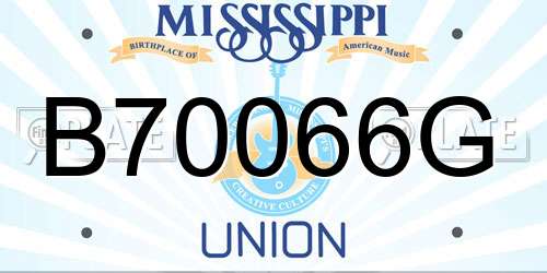 B70066G Mississippi License Plate