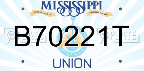 B70221T Mississippi License Plate