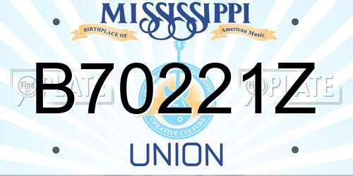 B70221Z Mississippi License Plate