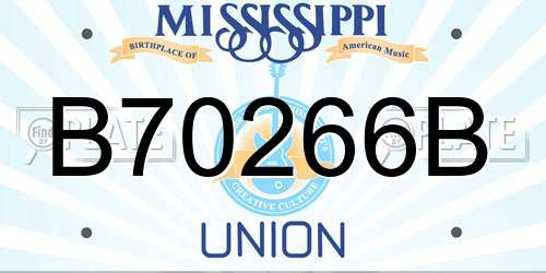 B70266B Mississippi License Plate