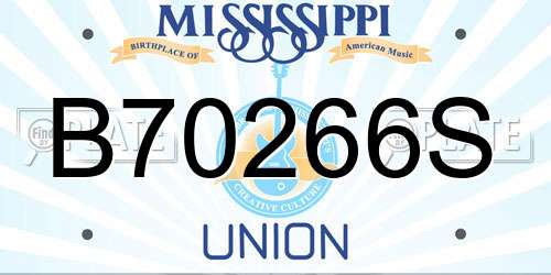 B70266S Mississippi License Plate