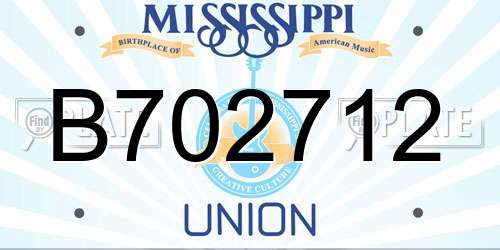B702712 Mississippi License Plate