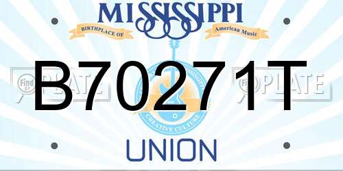 B70271T Mississippi License Plate