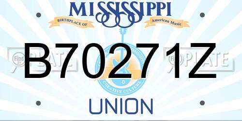 B70271Z Mississippi License Plate