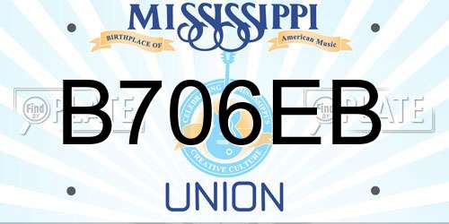 B706EB Mississippi License Plate