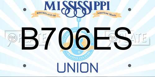 B706ES Mississippi License Plate