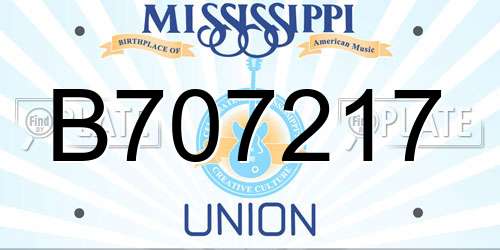 B707217 Mississippi License Plate