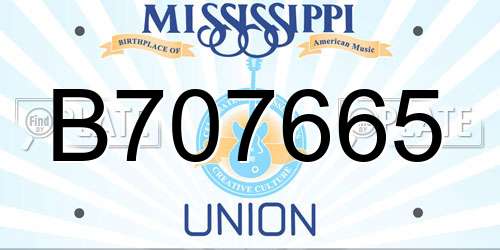 B707665 Mississippi License Plate