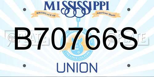 B70766S Mississippi License Plate