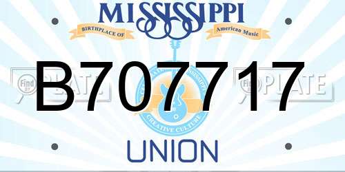 B707717 Mississippi License Plate