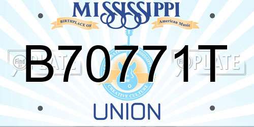 B70771T Mississippi License Plate