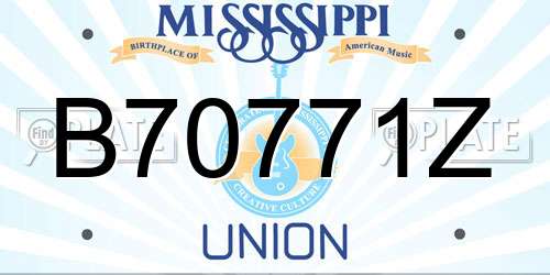 B70771Z Mississippi License Plate