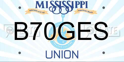 B70GES Mississippi License Plate