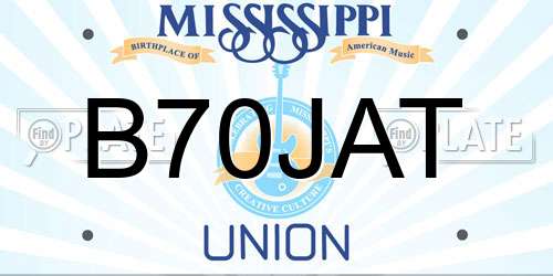 B70JAT Mississippi License Plate