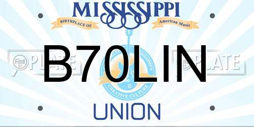 B70LIN Mississippi License Plate