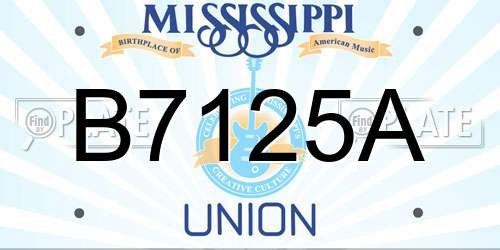 B7125A Mississippi License Plate