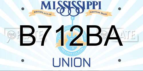 B712BA Mississippi License Plate