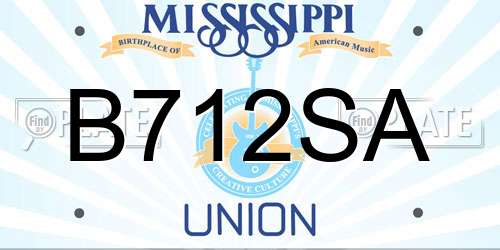 B712SA Mississippi License Plate