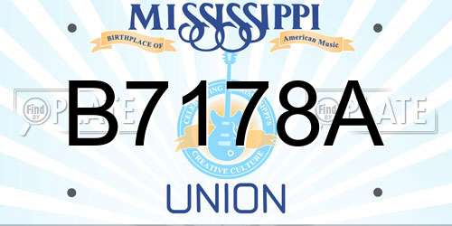 B7178A Mississippi License Plate