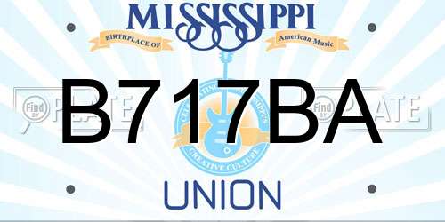 B717BA Mississippi License Plate