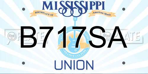 B717SA Mississippi License Plate