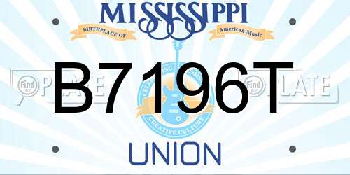 B7196T Mississippi License Plate