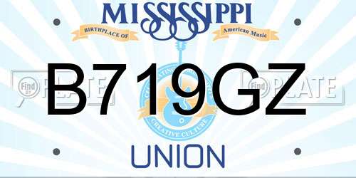 B719GZ Mississippi License Plate