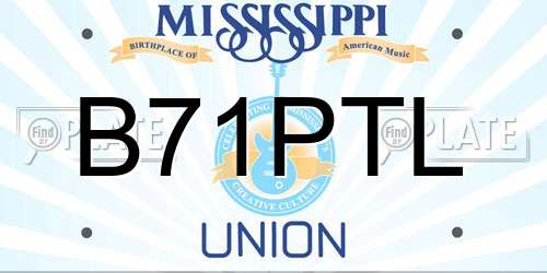 B71PTL Mississippi License Plate