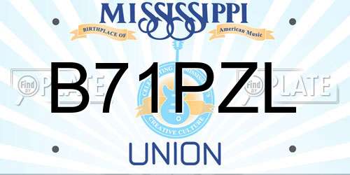 B71PZL Mississippi License Plate