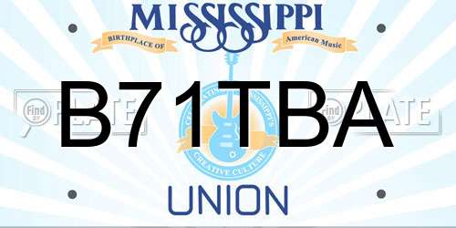 B71TBA Mississippi License Plate
