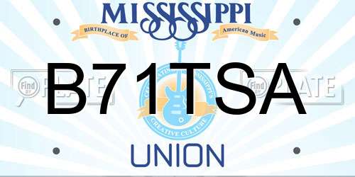B71TSA Mississippi License Plate