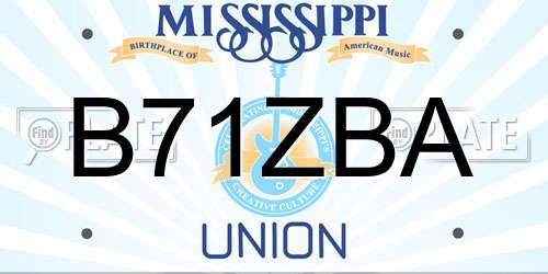 B71ZBA Mississippi License Plate