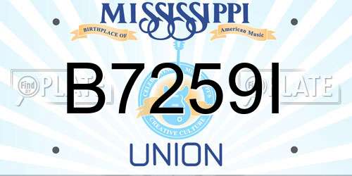 B7259I Mississippi License Plate