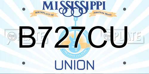 B727CU Mississippi License Plate