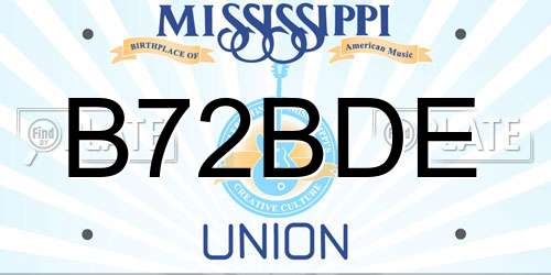 B72BDE Mississippi License Plate