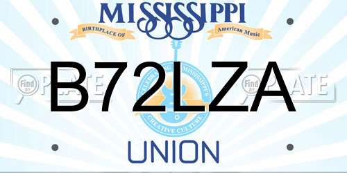 B72LZA Mississippi License Plate