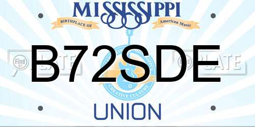 B72SDE Mississippi License Plate