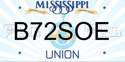 B72SOE Mississippi License Plate