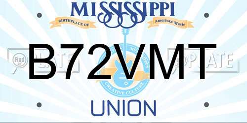 B72VMT Mississippi License Plate