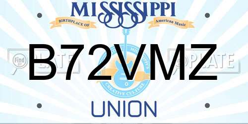 B72VMZ Mississippi License Plate