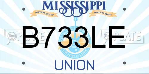 B733LE Mississippi License Plate